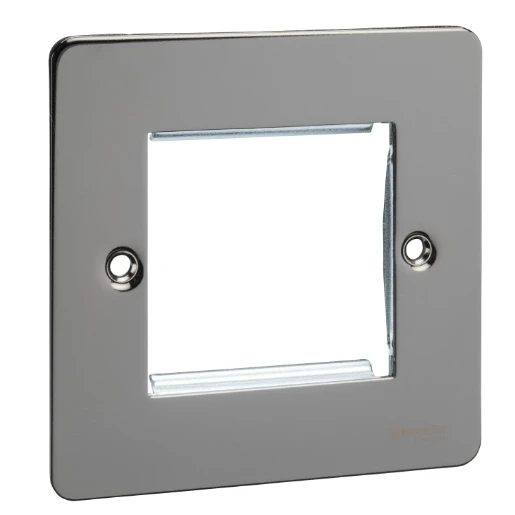 Ultimate, euro modular plate -1-gang- 2modules, Black nickel