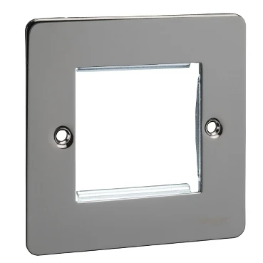 Ultimate, euro modular plate -1-gang- 2modules, Black nickel