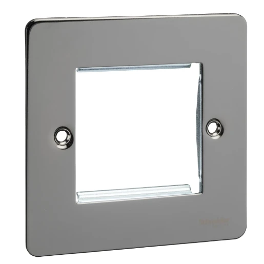 Ultimate, euro modular plate -1-gang- 2modules, Black nickel