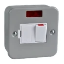 Connection Unit Double Pole Switched Fused Neon 13A Grey Metalclad