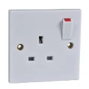 Exclusive 1-Gang Square Edge Switched Socket 13A White