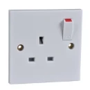 Exclusive 1-Gang Square Edge Switched Socket 13A White