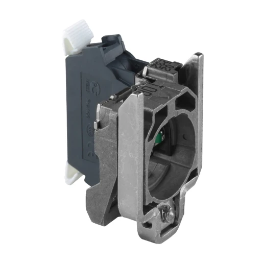 Single contact block with body/fixing collar 1NC spring clamp terminal