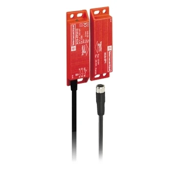 Coded magnetic switch XCSDMP, 2 NC, staggered, M12 0,15m