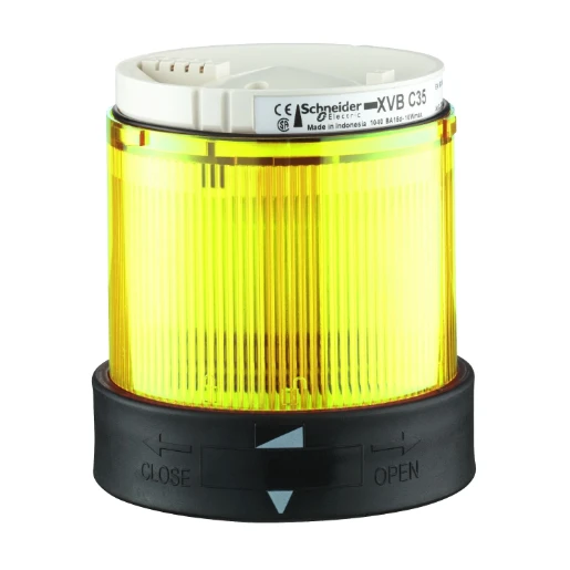 Ø 70mm illuminated unit with light diffuser, steady, yellow, IP65, 24