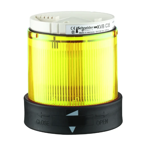 Ø 70mm illuminated unit with light diffuser, steady, yellow, IP65, 24