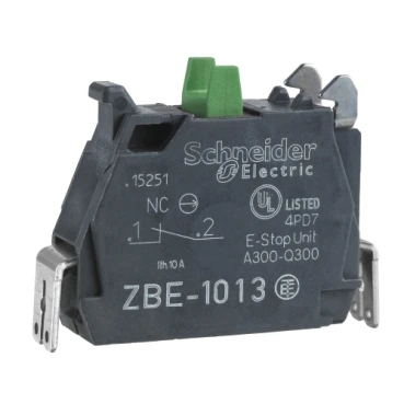 Single contact block for head Ø22 1NO silver alloy Faston connector