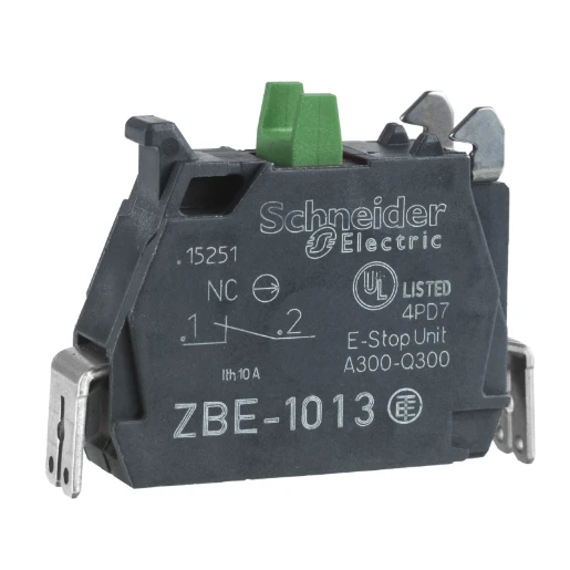 Single contact block for head Ø22 1NO silver alloy Faston connector