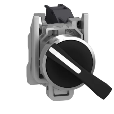 Black Selector Switch 22 3-Position Stay Put 2NO 600V