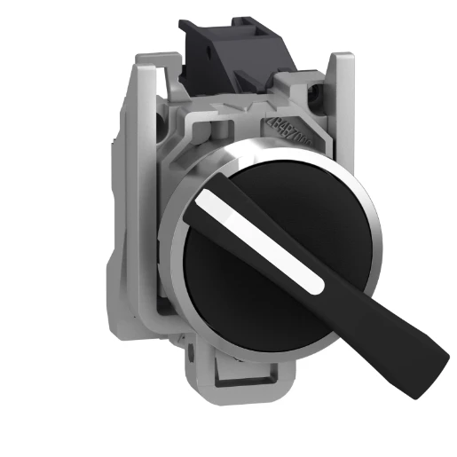 Black Selector Switch 22 3-Position Stay Put 2NO 600V