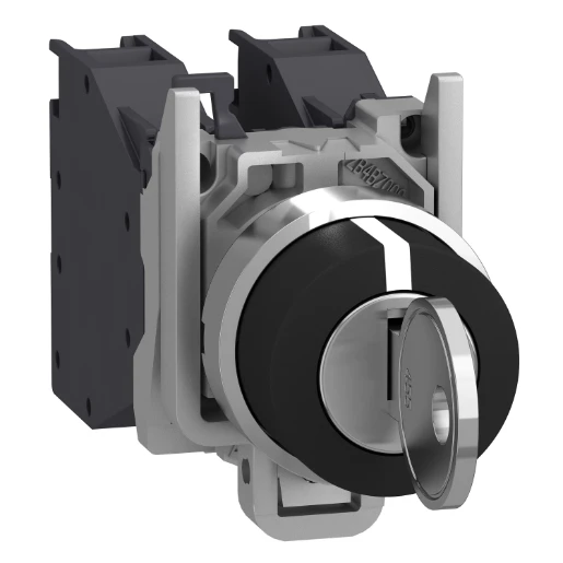 Black Selector Switch 22 3-Position Stay Put 2NO 600V