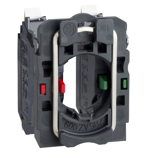Single contact block with body/fixing collar 1NC+1NC spring clamp term