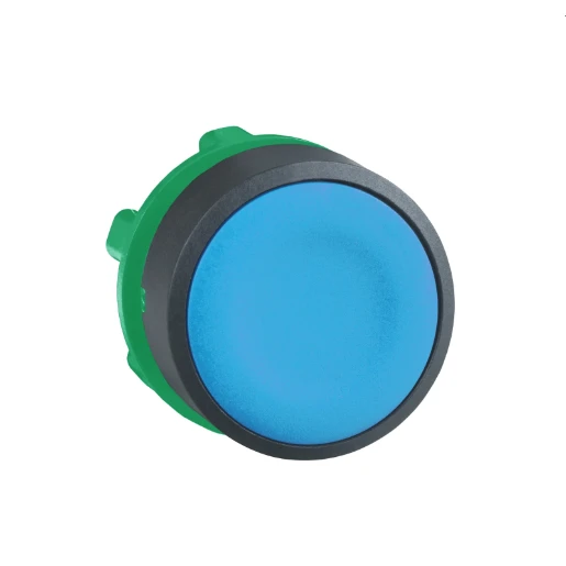 Operator Head Flush Pushbutton Unmarked Blue