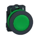 Pushbutton Flush Mounted 1No Screw Clamp 30.5mm Green
