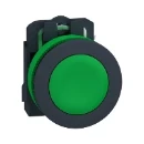 Pushbutton Flush Mounted 1No Screw Clamp 30.5mm Green