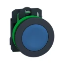 Pushbutton Flush Mounted 1No Scrw Clamp 30.5mm Blu Unmarked
