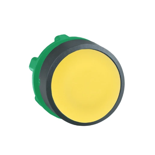 Yellow flush pushbutton head Ø22 push-push unmarked