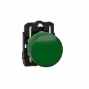 Green complete pilot light Ø22 plain lens with integral LED 110…120V