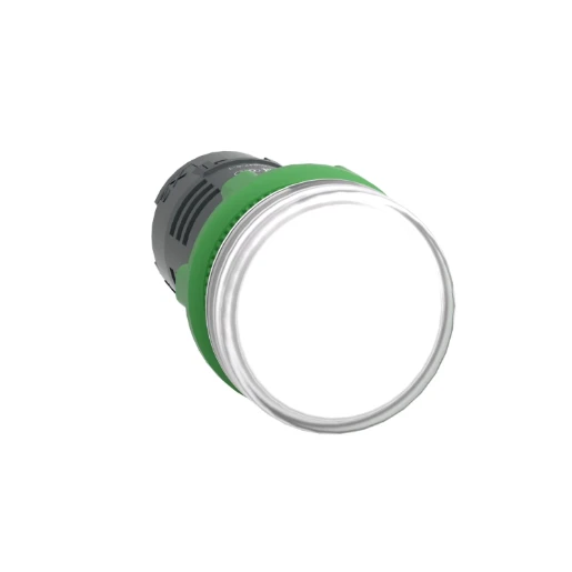 Pilot Light LED Monolithic Plain Lens 230V 22mm White