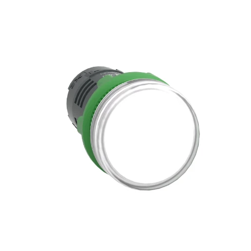 Pilot Light LED Monolithic Plain Lens 230V 22mm White