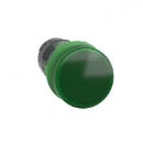 Green monolithic pilot light Ø22 plain lens with integral LED 24V