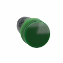 Green monolithic pilot light Ø22 plain lens with integral LED 24V