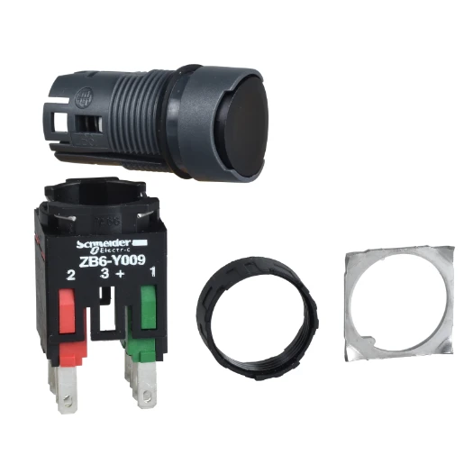 Pushbutton 16mm Black