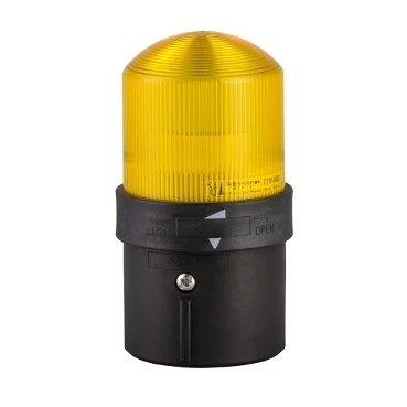 Ø 70mm tower light, steady, yellow, IP65, 24 V