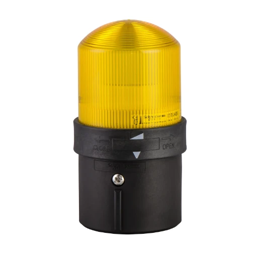 Ø 70mm tower light, steady, yellow, IP65, 24 V