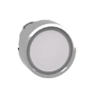 White Flush Illuminated Pushbutton Head 22 Push-Push for Integral LED