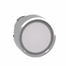 White Flush Illuminated Pushbutton Head 22 Push-Push for Integral LED