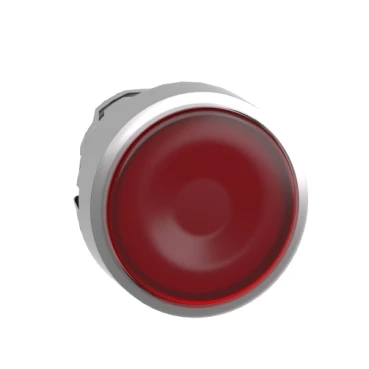 Red Flush Illuminated Pushbutton Head 22 Push-Push for Integral LED