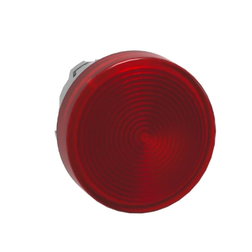 Red pilot light head Ø22 with grooved lens for integral LED