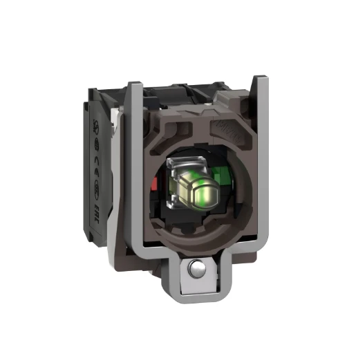 White Light Block with Body/Fixing Collar with Integral LED 110-120V 1No+1NC