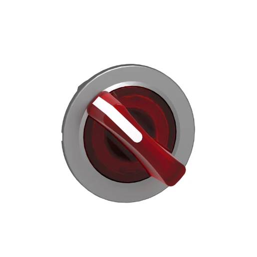 Head Flush Mounted Selector Swtch 30.5mm Red Illum 2 Position Stay