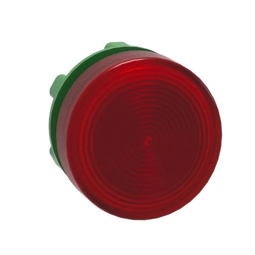 Red pilot light head Ø22 grooved lens for integral LED