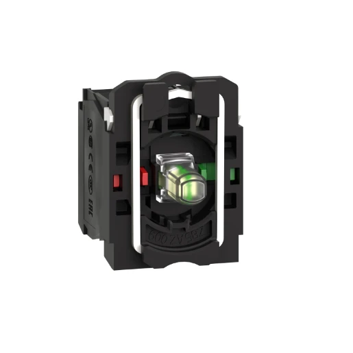 White Light Block with Body/Fixing Collar with Integral LED 24V 1No+1NC