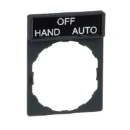 Legend Holder 30x40mm with Legend 8x27mm Withmarking Hand-Off-Auto