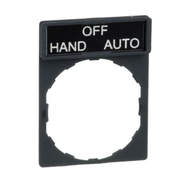 Legend Holder 30x40mm with Legend 8x27mm Withmarking Hand-Off-Auto