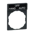 Legend Holder 30x40mm with Legend 8x27mm Withmarking Hand-Off-Auto