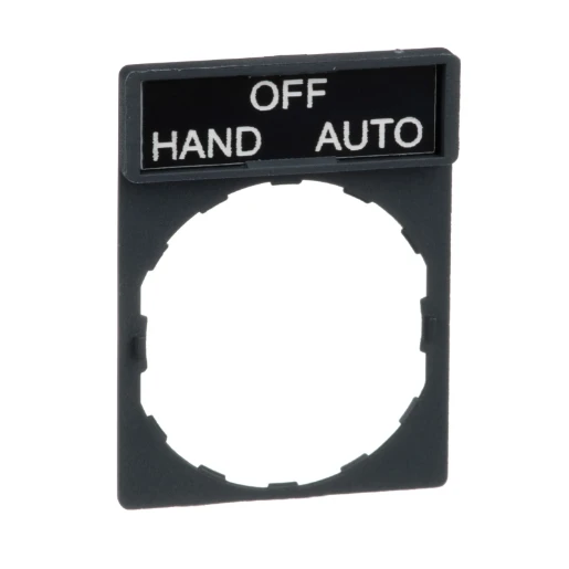 Legend Holder 30x40mm with Legend 8x27mm Withmarking Hand-Off-Auto