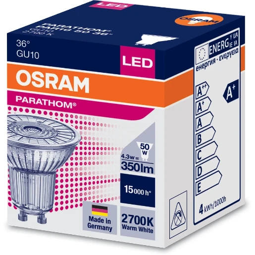 PARATHOM® PAR16 50 36° 4.3 W/2700K GU10