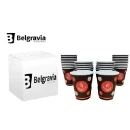 Belgravia 10oz Red Paper Cups box of 20 sleeves (50 cups per sleeve)