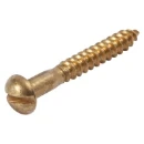 No6 x 1 Inch Slotted Round Head Brass Screw