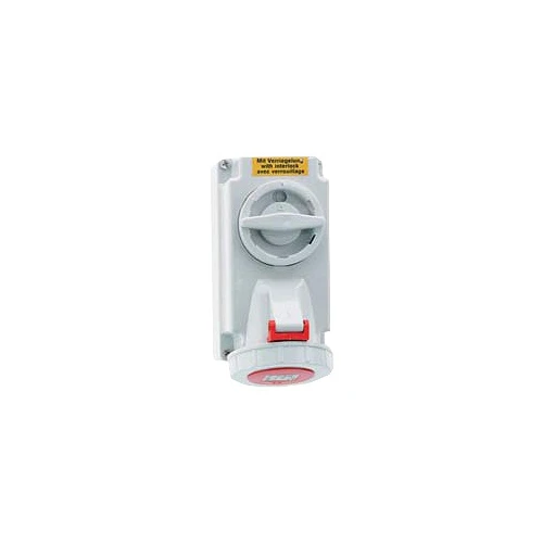 16A 400V 4 Pole IP67 Switched Interlocked Socket
