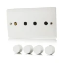 4 Gang Dimmer Plate Only And Knob Set White