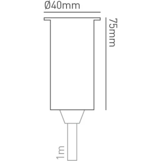 Groundlight Low Glare Baffle 2700K 1W Stainless Steel 30° Beam
