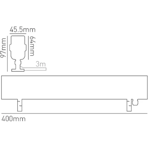 Wallwasher Ledline Mains 3000K LED IP65 19W 240V 1000Lm 400M