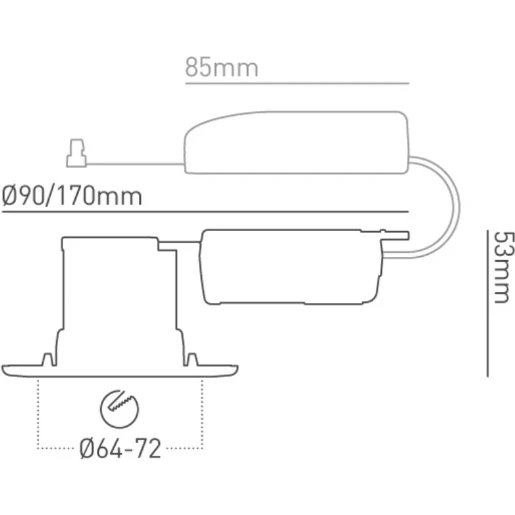 Downlight H2 Pro Elect LED Dim/Warm Firerated 8.2W Dim Low Gla