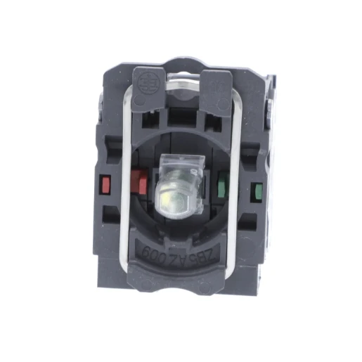 Blue light block with body/fixing collar with integral LED 24V 1NO+1NC